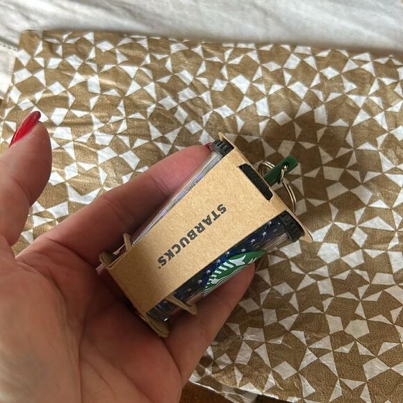 Starbucks Europe 2022 Mini Sequined Tumbler Cold Cup Key Chain Ornament NEW - Picture 4 of 7